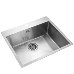 Rangemaster Cosmo 1 Bowl Stainless Steel Inset Kitchen Sink & Waste Kit - 600 x 515mm