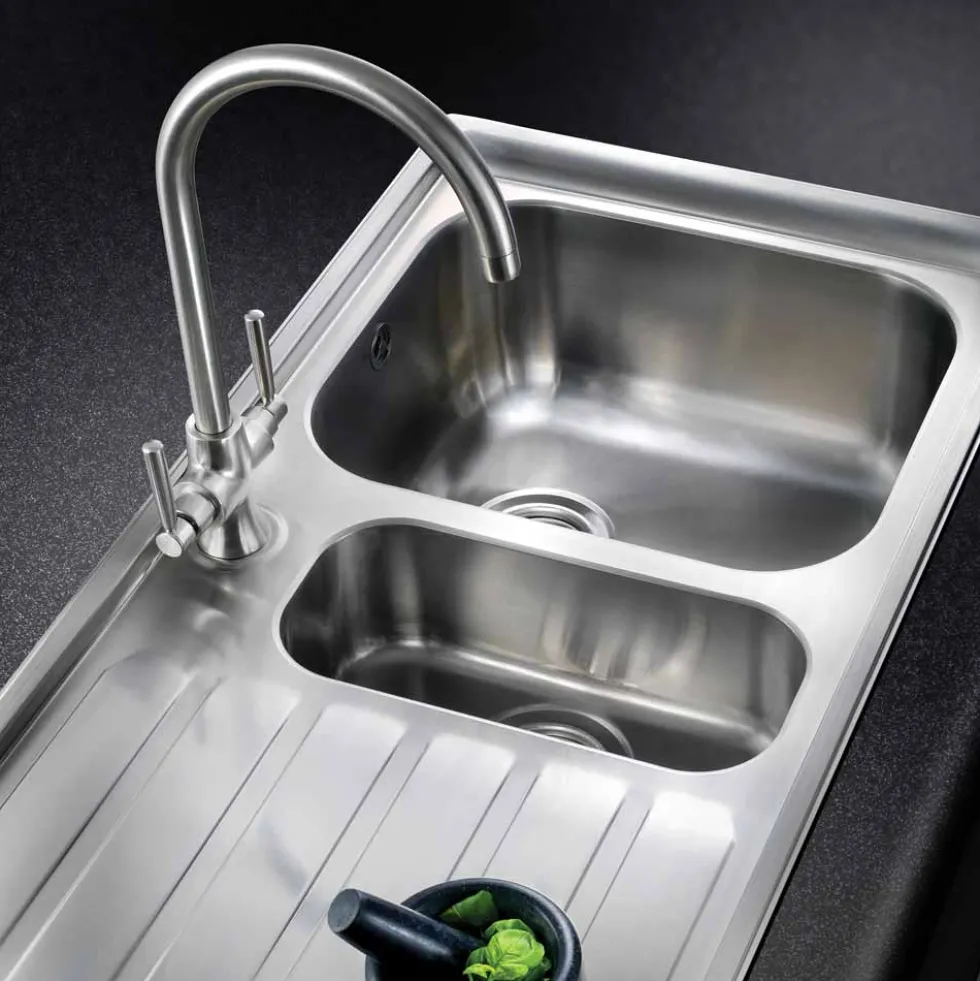 Rangemaster Cruciform Monobloc Kitchen Sink Mixer Tap - Brushed Nickel