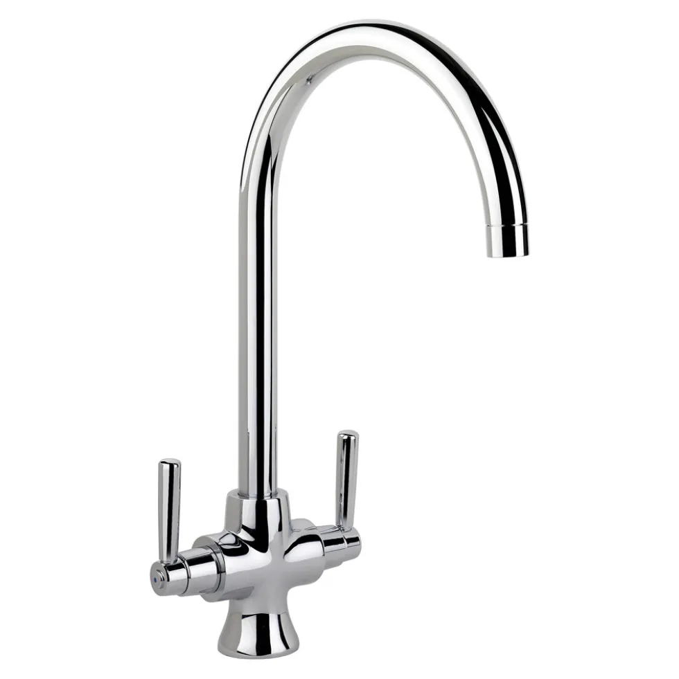 Rangemaster Cruciform Twin Lever Monobloc Kitchen Mixer Tap