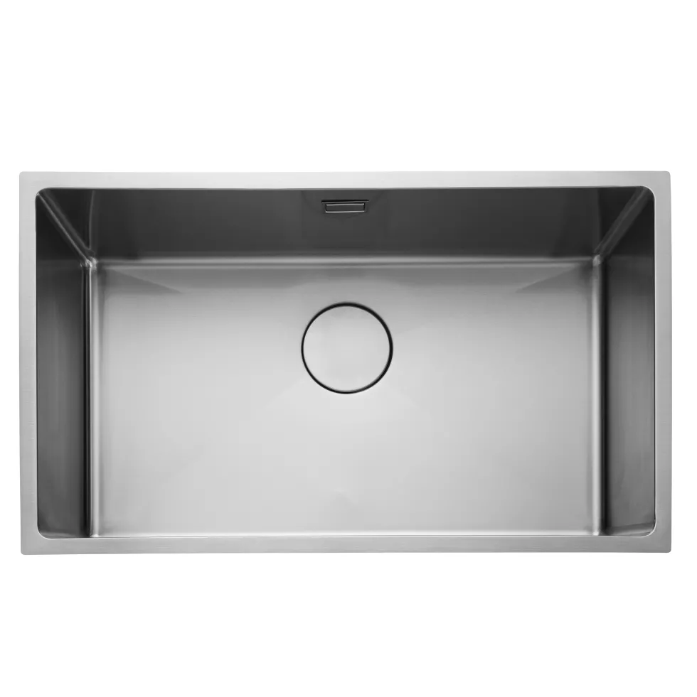 Rangemaster Cubix 1 Bowl Stainless Steel Inset/Undermount Sink & Waste Kit - 740 x 440mm