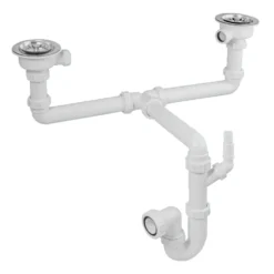 Rangemaster Double Belfast Chrome Waste Kit For Double Belfast 2 Bowl Sink