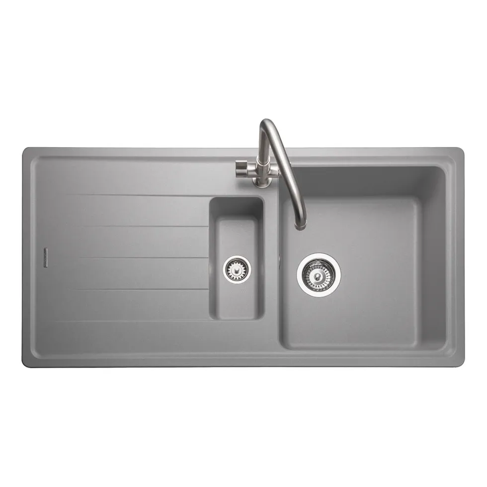 Rangemaster Elements 1.5 Bowl Igneous Granite Composite Kitchen Sink & Waste Kit - 1000 x 500mm