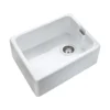 Rangemaster Farmhouse 1 Bowl White Fireclay Ceramic Belfast Sink - 595 x 455mm