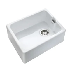 Rangemaster Farmhouse 1 Bowl White Fireclay Ceramic Belfast Sink - 595 x 455mm