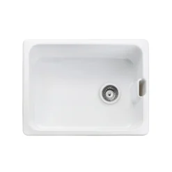 Rangemaster Farmhouse 1 Bowl White Fireclay Ceramic Belfast Sink - 595 x 455mm