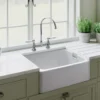 Rangemaster Farmhouse White Ceramic Belfast Sink & Waste Kit - 595 x 455mm