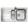 Rangemaster Glendale 1.5 Bowl Brushed Stainless Steel Sink & Waste Kit with Reversible Drainer - 950 x 508mm