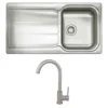 Rangemaster Glendale Single Bowl Stainless Steel Kitchen Sink & Vellamo Revolve Monobloc Mixer Tap