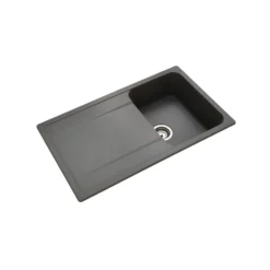 Rangemaster Loa 1 Bowl Igneous Granite Kitchen Sink with Reversible Drainer & Waste Kit - 860 x 500mm