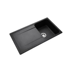 Rangemaster Loa 1 Bowl Igneous Granite Kitchen Sink with Reversible Drainer & Waste Kit - 860 x 500mm