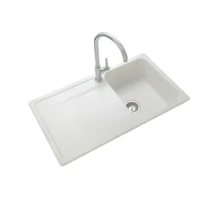Rangemaster Loa 1 Bowl Igneous Granite Kitchen Sink with Reversible Drainer & Waste Kit - 860 x 500mm