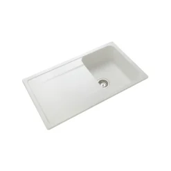 Rangemaster Loa 1 Bowl Igneous Granite Kitchen Sink with Reversible Drainer & Waste Kit - 860 x 500mm