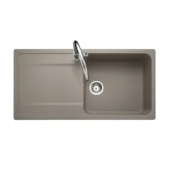 Rangemaster Loa 1 Bowl Igneous Granite Kitchen Sink with Reversible Drainer & Waste Kit - 1000 x 500mm