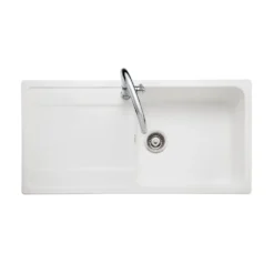 Rangemaster Loa 1 Bowl Igneous Granite Kitchen Sink with Reversible Drainer & Waste Kit - 1000 x 500mm