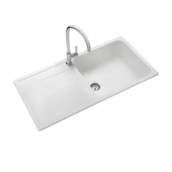 Rangemaster Loa 1 Bowl Igneous Granite Kitchen Sink with Reversible Drainer & Waste Kit - 1000 x 500mm