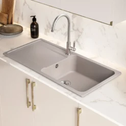 Rangemaster Loa 1 Bowl Igneous Granite Kitchen Sink with Reversible Drainer & Waste Kit - 1000 x 500mm