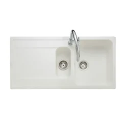 Rangemaster Loa 1.5 Bowl Igneous Granite Kitchen Sink with Reversible Drainer & Waste Kit - 1000 x 500mm
