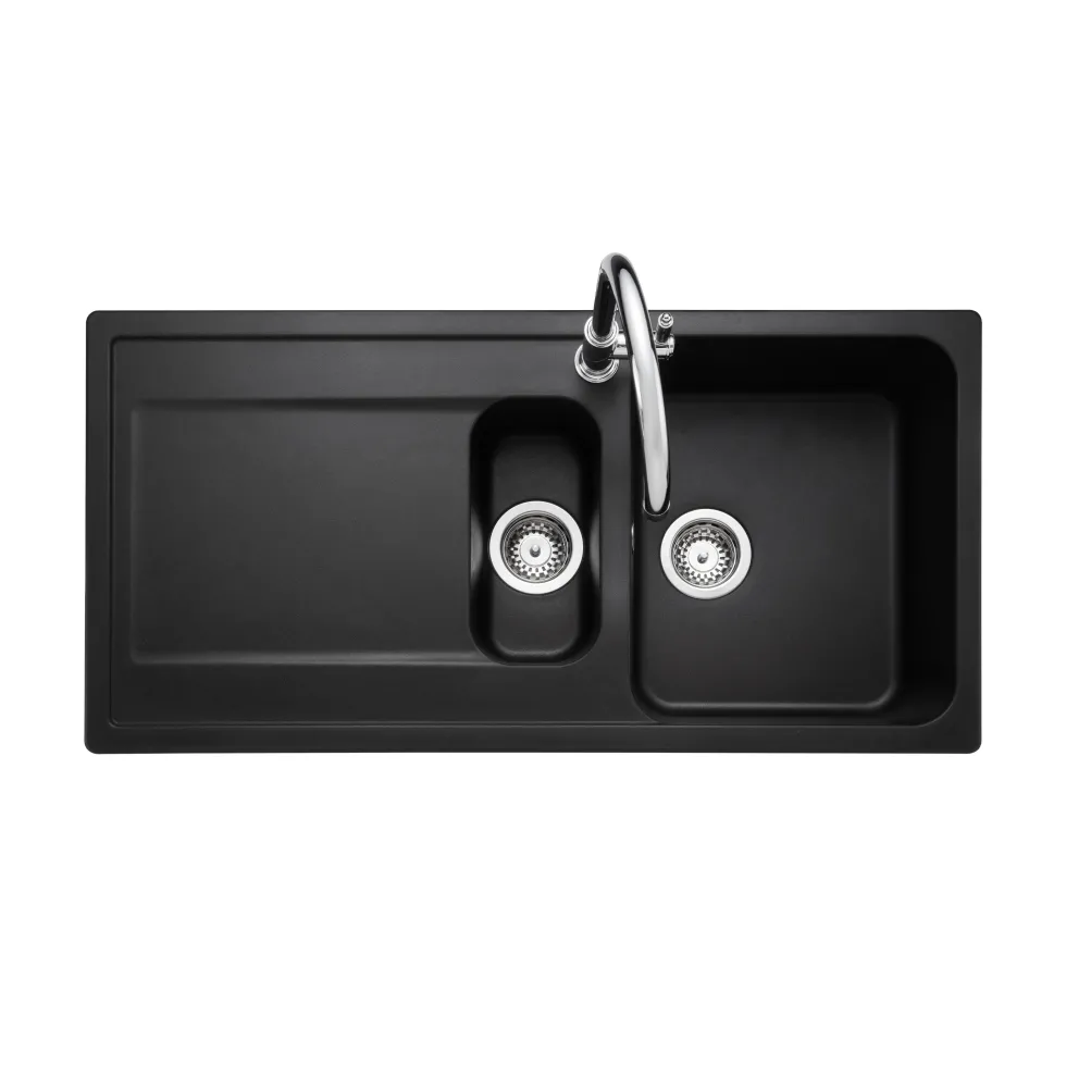 Rangemaster Loa 1.5 Bowl Igneous Granite Kitchen Sink with Reversible Drainer & Waste Kit - 1000 x 500mm
