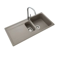 Rangemaster Loa 1.5 Bowl Igneous Granite Kitchen Sink with Reversible Drainer & Waste Kit - 1000 x 500mm