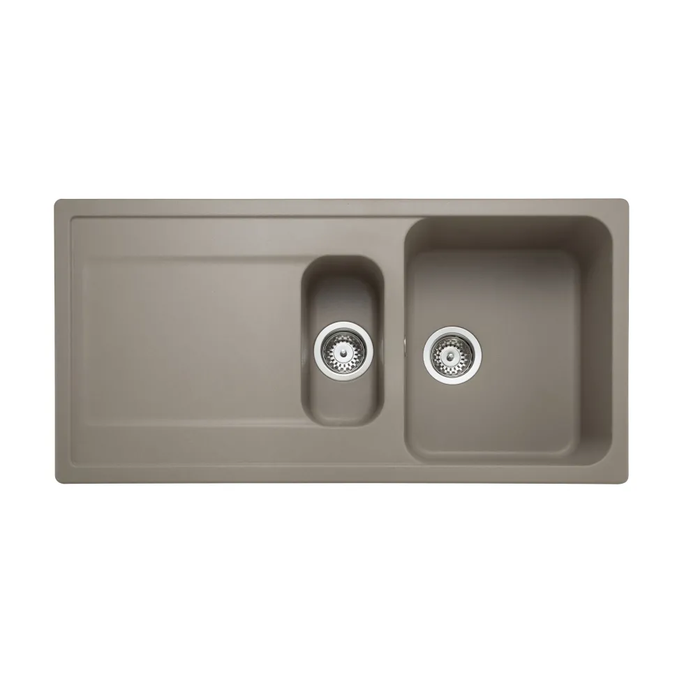 Rangemaster Loa 1.5 Bowl Igneous Granite Kitchen Sink with Reversible Drainer & Waste Kit - 1000 x 500mm