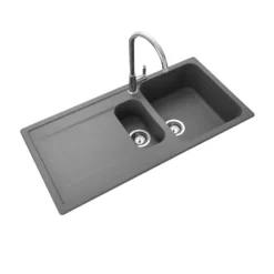Rangemaster Loa 1.5 Bowl Igneous Granite Kitchen Sink with Reversible Drainer & Waste Kit - 1000 x 500mm