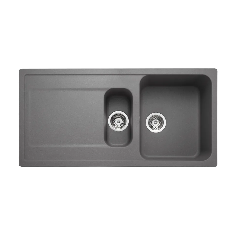 Rangemaster Loa 1.5 Bowl Igneous Granite Kitchen Sink with Reversible Drainer & Waste Kit - 1000 x 500mm