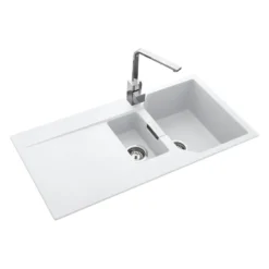 Rangemaster Mayon 1.5 Bowl Igneous Granite Kitchen Sink & Waste Kit with Reversible Drainer - 1000 x 510mm