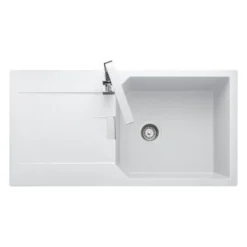 Rangemaster Mayon Large 1 Bowl Igneous Granite Kit Kitchen Sink & Waste Kit with Reversible Drainer - 1000 x 510mm