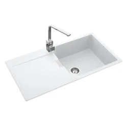 Rangemaster Mayon Large 1 Bowl Igneous Granite Kit Kitchen Sink & Waste Kit with Reversible Drainer - 1000 x 510mm