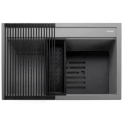 Rangemaster Prato Inset 1 Bowl Igneous Granite Composite Kitchen Sink & Waste Kit - 790 x 510mm