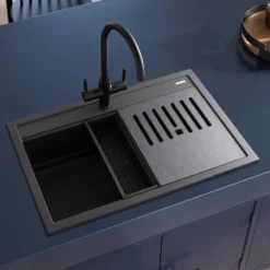 Rangemaster Prato Inset 1 Bowl Igneous Granite Composite Kitchen Sink & Waste Kit - 790 x 510mm