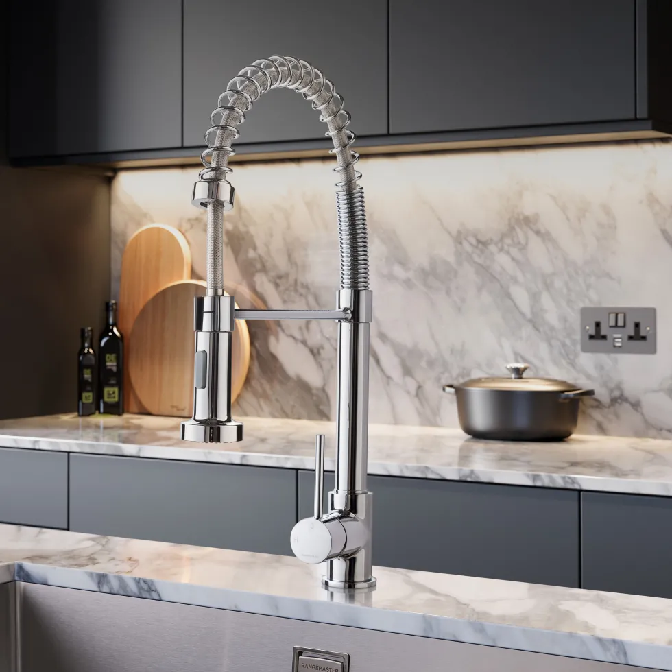Rangemaster Pro Spray Kitchen Mixer Tap with Pull Out Spout