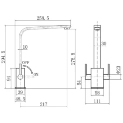 Rangemaster Quadrant Dual Lever Contemporary Monobloc Kitchen Sink Mixer Tap