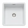 Rangemaster Rustique 1 Bowl Inset/Undermount Fireclay White Ceramic Kitchen Sink & Waste Kit - 462 x 462mm