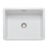 Rangemaster Rustique 1 Bowl Inset/Undermount Fireclay White Ceramic Kitchen Sink & Waste Kit - 598 x 462mm