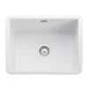 Rangemaster Rustique 1 Bowl Inset/Undermount Fireclay White Ceramic Kitchen Sink & Waste Kit - 557 x 430 mm