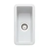 Rangemaster Rustique 0.5 Bowl Inset/Undermount Fireclay White Ceramic Kitchen Sink & Waste Kit - 234 x 460mm