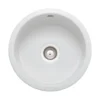 Rangemaster Rustique 1 Bowl Inset/Undermount Fireclay White Ceramic Kitchen Sink & Waste Kit - 445 x445mm