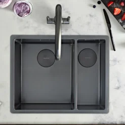 Rangemaster Spectra 1.5 Bowl Inset or Undermount Stainless Steel Kitchen Sink & Waste - 555 x 440mm