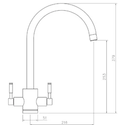 Rangemaster Spectra Dual Lever Mono Kitchen Mixer Tap
