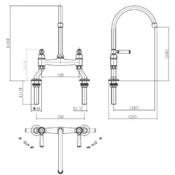 Rangemaster Traditional Belfast Bridge Kitchen Sink Mixer Tap