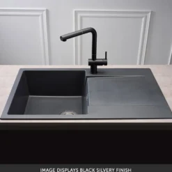 Reginox Amsterdam Compact Single Bowl Granite Composite Kitchen sink & Waste Kit with Reversible Drainer - 860 x 500mm