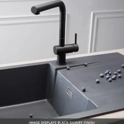 Reginox Amsterdam Compact Single Bowl Granite Composite Kitchen sink & Waste Kit with Reversible Drainer - 860 x 500mm