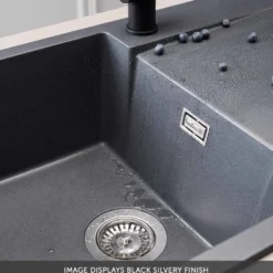 Reginox Amsterdam Compact Single Bowl Granite Composite Kitchen sink & Waste Kit with Reversible Drainer - 860 x 500mm