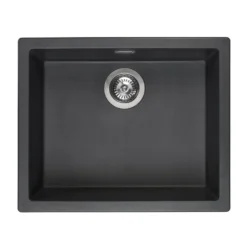 Reginox Amsterdam 50 Single Bowl Granite Composite Inset / Undermount Kitchen Sink & Waste Kit - 560 x 460mm