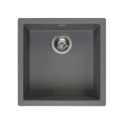 Reginox Amsterdam 40 Single Bowl Granite Composite Inset / Undermount Kitchen Sink & Waste Kit - 460 x 460mm