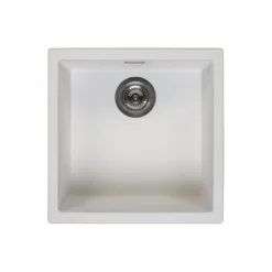 Reginox Amsterdam 40 Single Bowl Granite Composite Inset / Undermount Kitchen Sink & Waste Kit - 460 x 460mm