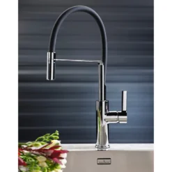 Reginox Aurora Single Lever Chrome & Black Pull Out Mono Kitchen Mixer Tap