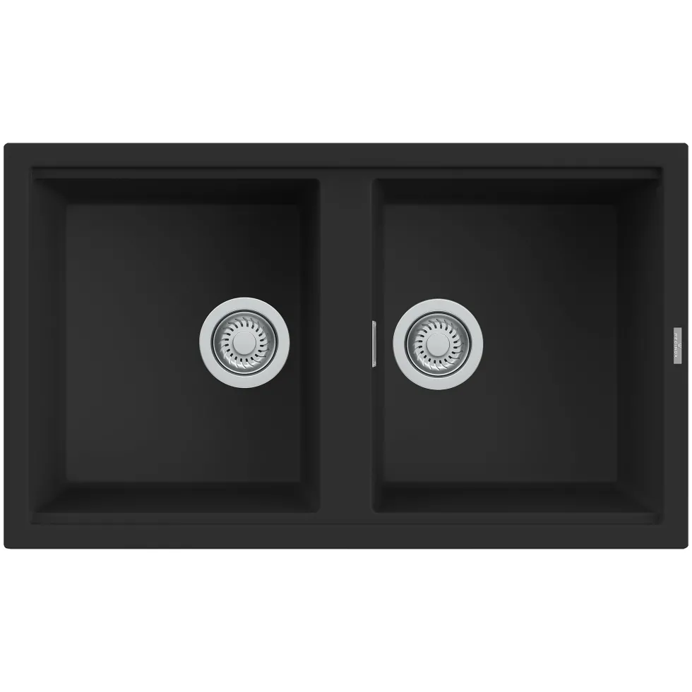 Reginox Best Double Bowl Granite Kitchen Sink & Waste Kit - 860 x 510mm