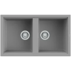 Reginox Best Double Bowl Granite Kitchen Sink & Waste Kit - 860 x 510mm